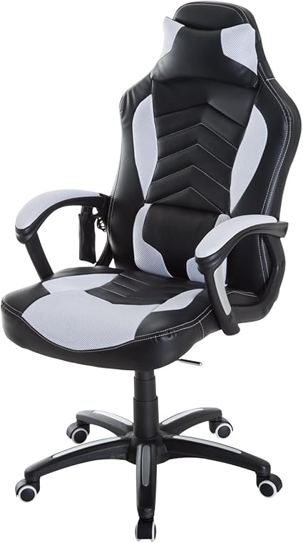 Homcom Luxe Fauteuil Chaise De Bureau Gamer Fonction Massage Chauffage Integree Dossier Inclinable Blanc Amazon Fr Cuisine Maison