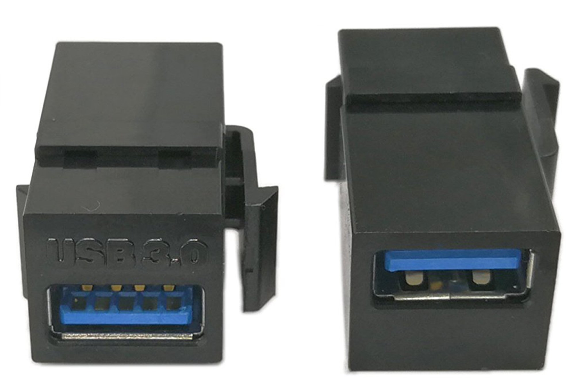 zdyCGTime USB 3.0 Keystone Jack Inserts, (2-Pack) USB 3.0 Adapters Female to Female Connector For Wall Plate Outlet Panel-Black
