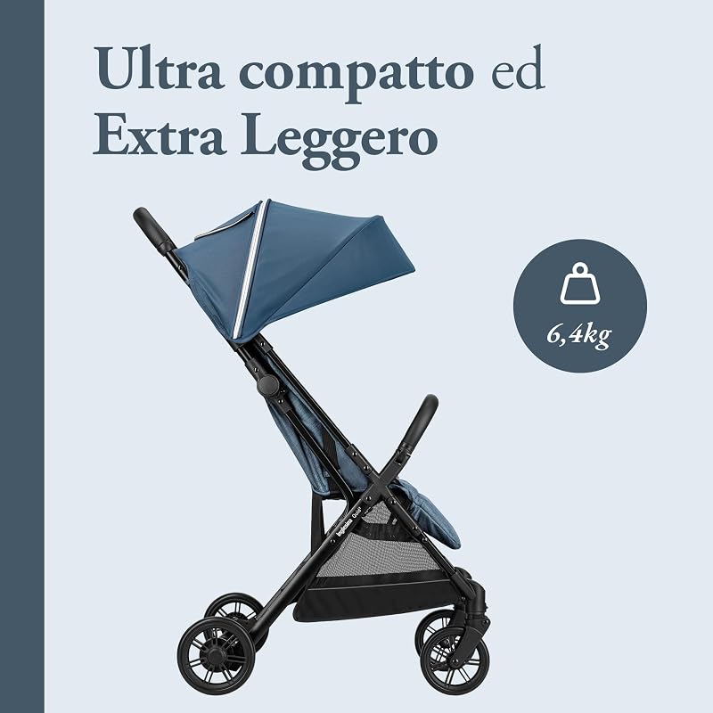 Quid² Kinderwagen, leicht, bis 22 kg, kompakt und leicht, ideal für Flugzeuge, Manta Blue