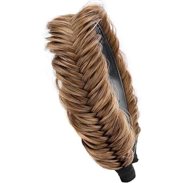 STHEJFB Diadema Trenzada Ancha, Accesorios Para El Cabello, Banda Elástica Antideslizante Para Mujeres Y Niñas (marrón Chocolate