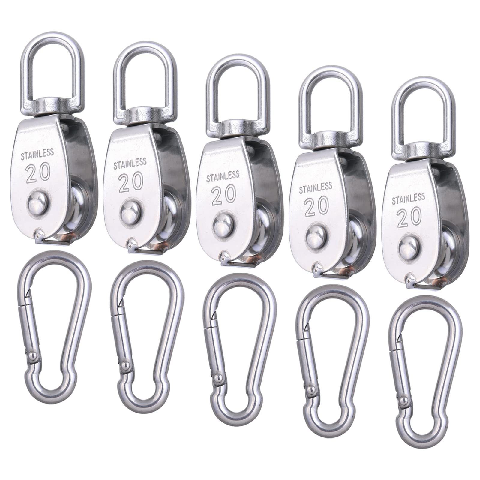 Mua 5 Pcs M20 Single Pulley Block, 304 Stainless Steel Lifting Crane