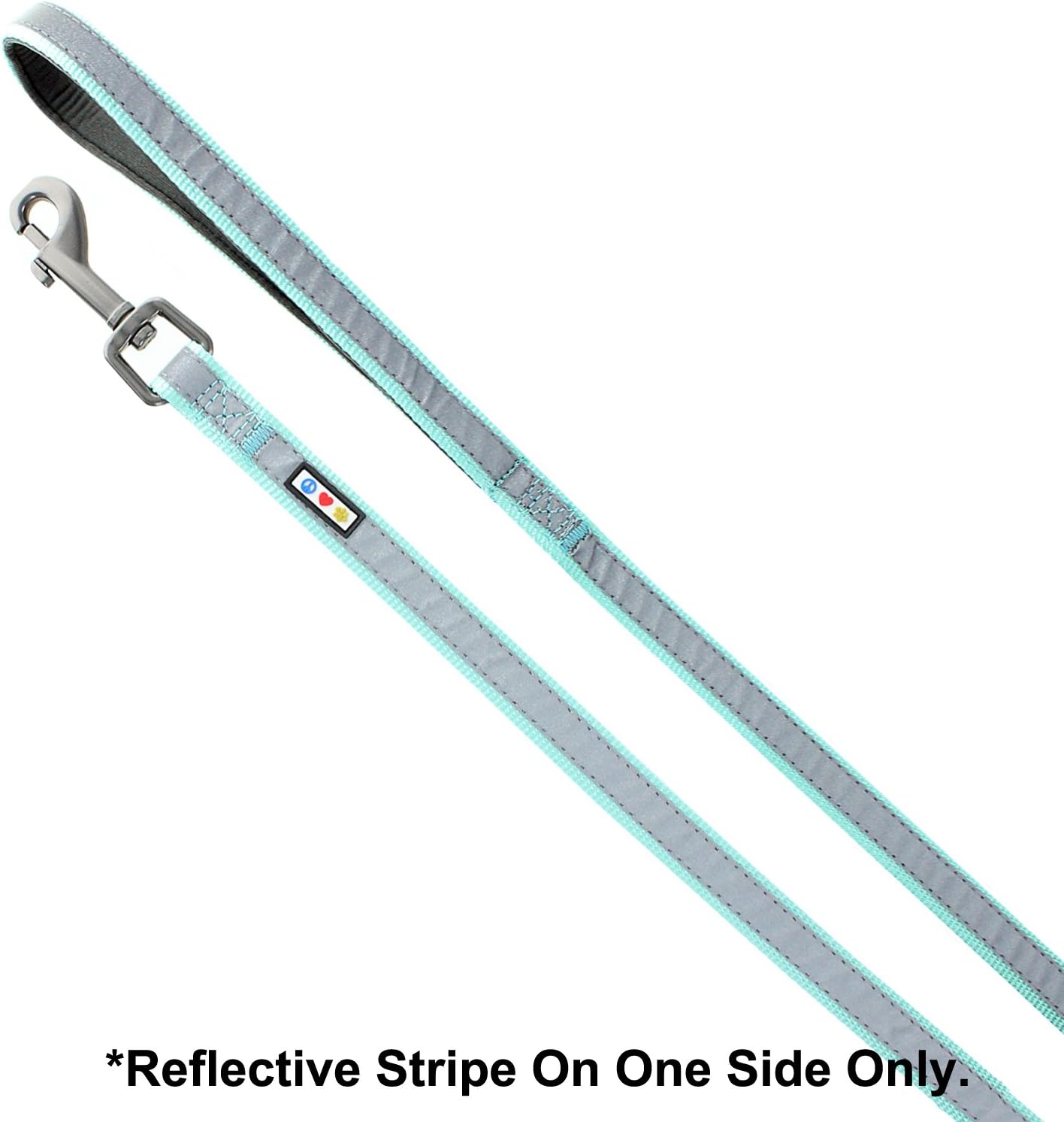 Pawtitas 1.8 M Reflective Dog Lead Comfortable Padded Handle, Teal Padded - Image 3
