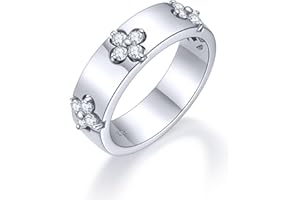 TIMELESSTAR Women's Band Rings Best Gifts for Women with Premium Moissainte(D Color VVS1 Clarity 3EX Cut) S925 Sterling Silver Plated 18K 14K Gold Non Tarnish Easily