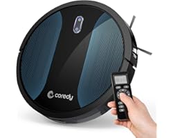 Coredy Robot Vacuum Cleaner, Fully Upgraded, Boundary Strip Supported, 360° Smart Sensor Protection, Strong Max Suction, Supe
