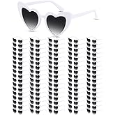 Hoteam 100 Pairs Valentine's Day Heart Shaped Sunglasses Bulk Wedding Gifts Bachelorette Party for Guests Reception Favors