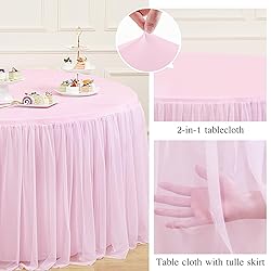 HB HBB MAGIC Light Pink Round Tablecloth 60 inch