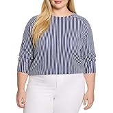 NIC+Zoe Womens Zig Zag Blues Top