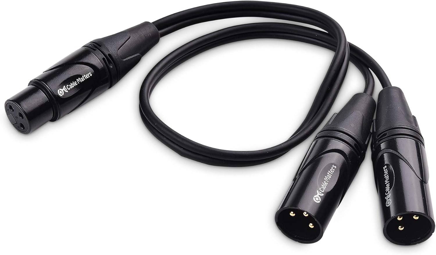 Cable Matters XLR Splitter Cable, Female to 2 Male XLR Y Cable - 18 Inches: Musical Instruments