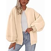 KIRUNDO Oversized Sweatshirt for Women Zip Up Bomber Jacket 2026 Fall Fashion Casual Long Sleeve Outerwear Winter Outfits