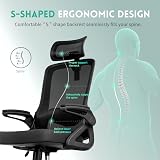 Tweakio Ergonomic Office Chair S-Shaped Mesh Deskr Home Study Office view 3