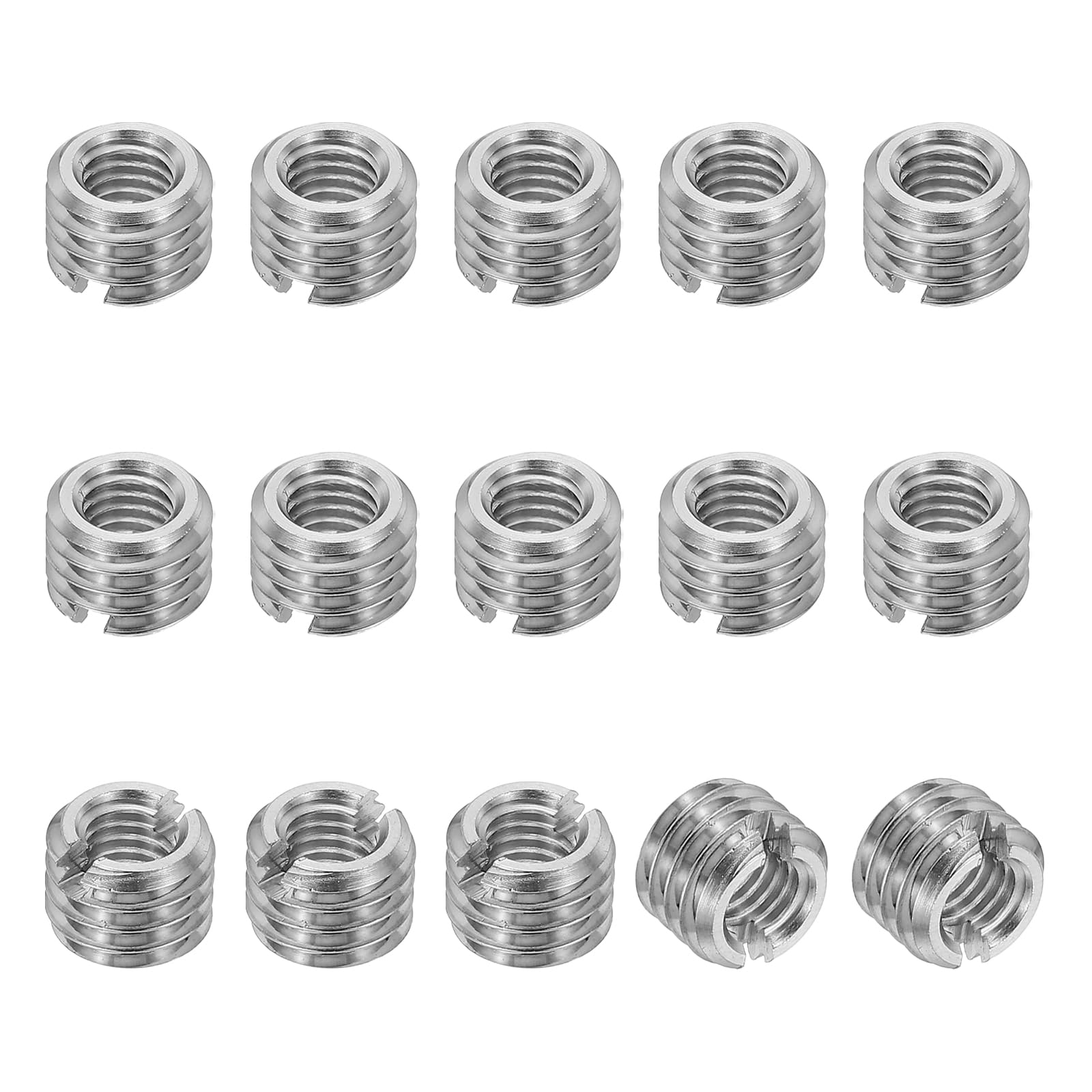 PATIKIL 316 Stainless Steel Thread Adapters Sleeve Reducing Nut, 15 Pcs M8 x 1.25 Male to M5 x 0.8 Female Repairing Insert Nut Screw Reducer Conversion Fastener 6mm