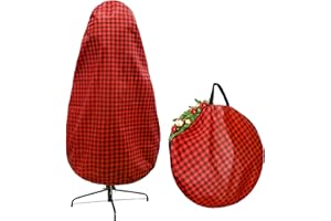TAINAT 9 FT Tree Upright Christmas Tree Storage Bag and 30'' Wreath Storage Bag,Non-Woven Dust Proof Bag for Christmas Tree and Wreath