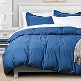 David's Home Duvet Cover King Size Navy, Soft Lightweight Cover with Zipper Closure Corner Ties, 3 Pieces Brushed Microfiber Bedding for Spring Summer, 1 Duvet Cover 104x90 Inches 2 Pillow Shams