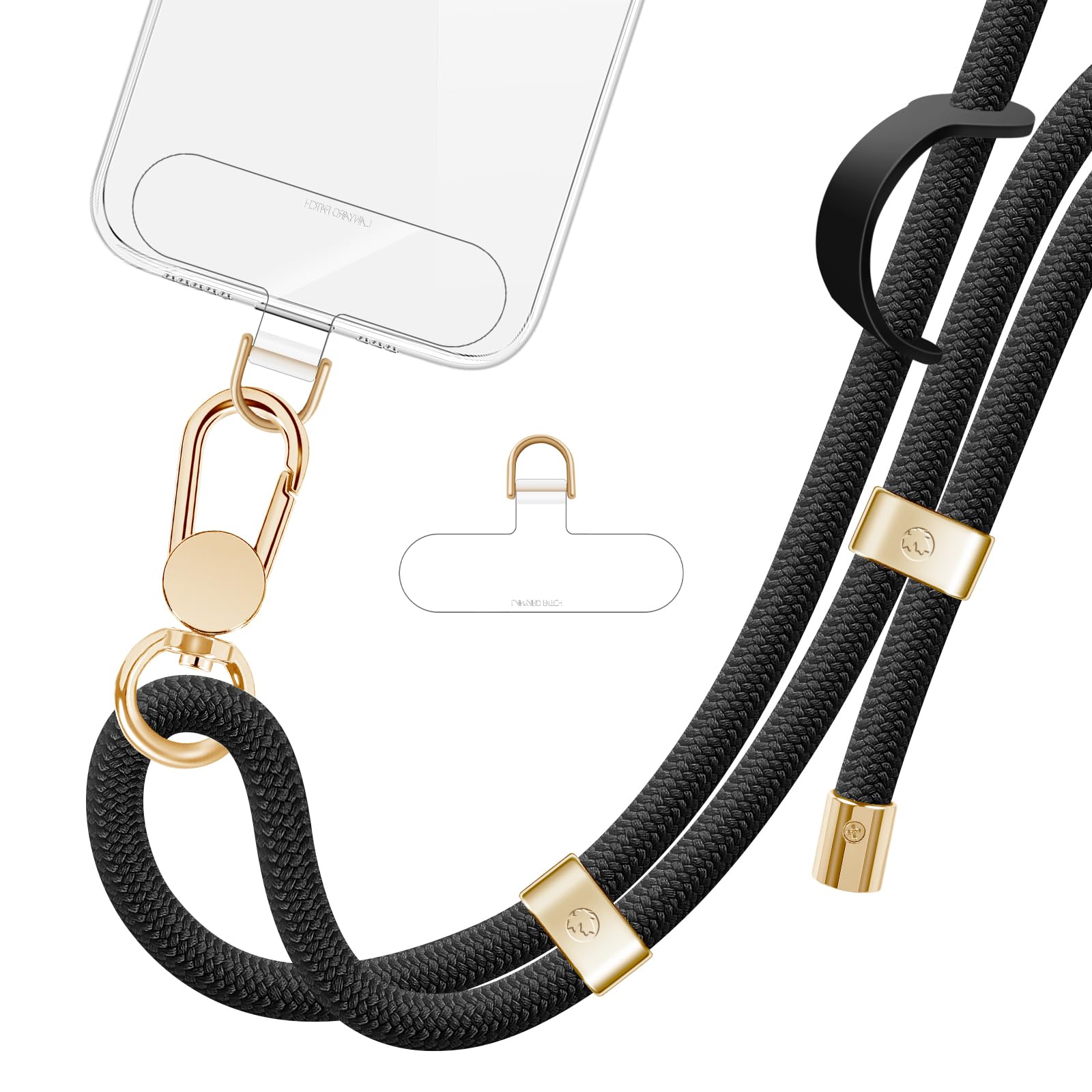 ROCONTRIP Phone Lanyard Crossbody Phone Strap Premium Phone Neck Strap Adjustable Phone Charm with Upgrade Metal Buckle and 2 TPU Tether Tabs Compatible with Most Smartphones