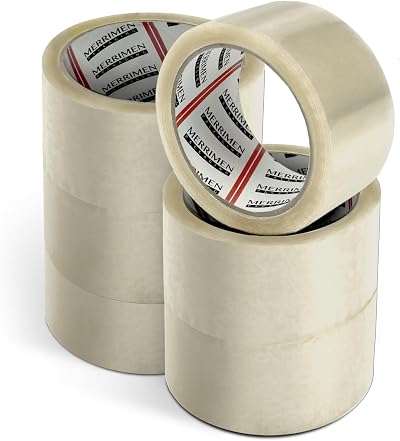 Merrimen Clear Packaging Tape 45µm Heavy Duty 66m 6 rolls 48mm