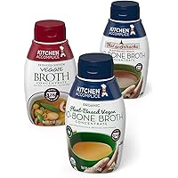 Kitchen Accomplice Vegetarian Vegetable Broth, Vegan Thai Style Sriracha No-bone Broth, & Vegan No-bone Broth Variety…