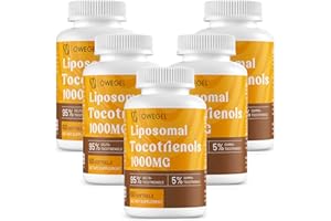 owegel Liposomal Tocotrienols 1000mg - High Bioavailability Vitamin E Tocotrienols Supplements, 95% Delta and 5% Gamma Tocotr