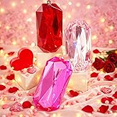 Syhood 3 Pcs Lagre Jewel Valentines Ornaments 7.5 Inch Red Pink Jewel Ornaments for Christmas Tree Glitter Acrylic Valentine's Day Decorations for Tree Xmas Wedding Holiday Party Decor