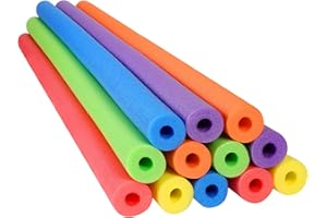 Nezyo 12 Pack Pool Noodles Foam Swim Noodles 52 Inch Jumbo Hollow Swimming Pool Noodle Bulk Floats Heavy Duty for Xmas Decoration Craft Projects Padding Bumper