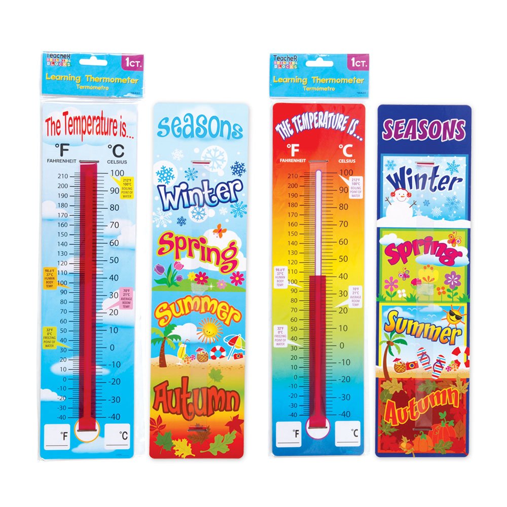 Teacher Building Blocks Learning Thermometer 4 Pack Classroom