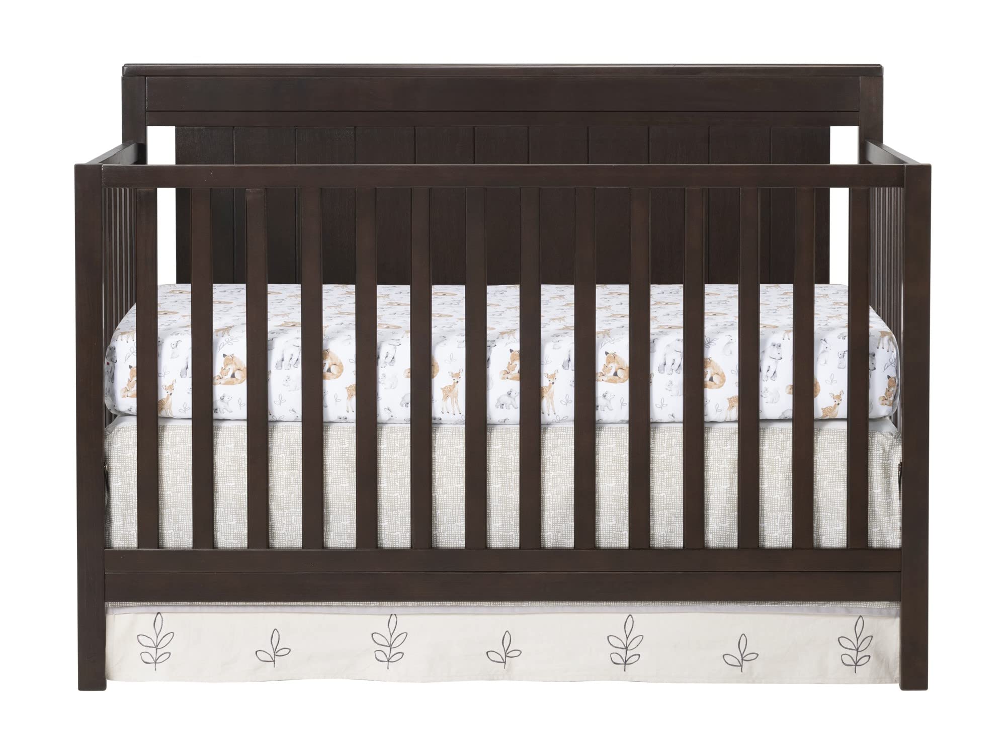 Photo 1 of Oxford Baby Lazio 4-in-1 Convertible Baby Crib, Espresso Brown, GreenGuard Gold Certified
