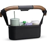 Silicone Stroller Organizer, 40 oz Cup Holders, Waterproof &amp; Easy-Clean, BPA-Free Caddy with Phone Pocket &amp; Storage, Universal Anti-Slip Straps Fit UPPAbaby, Bugaboo, Nuna, Doona &amp; Most Strollers