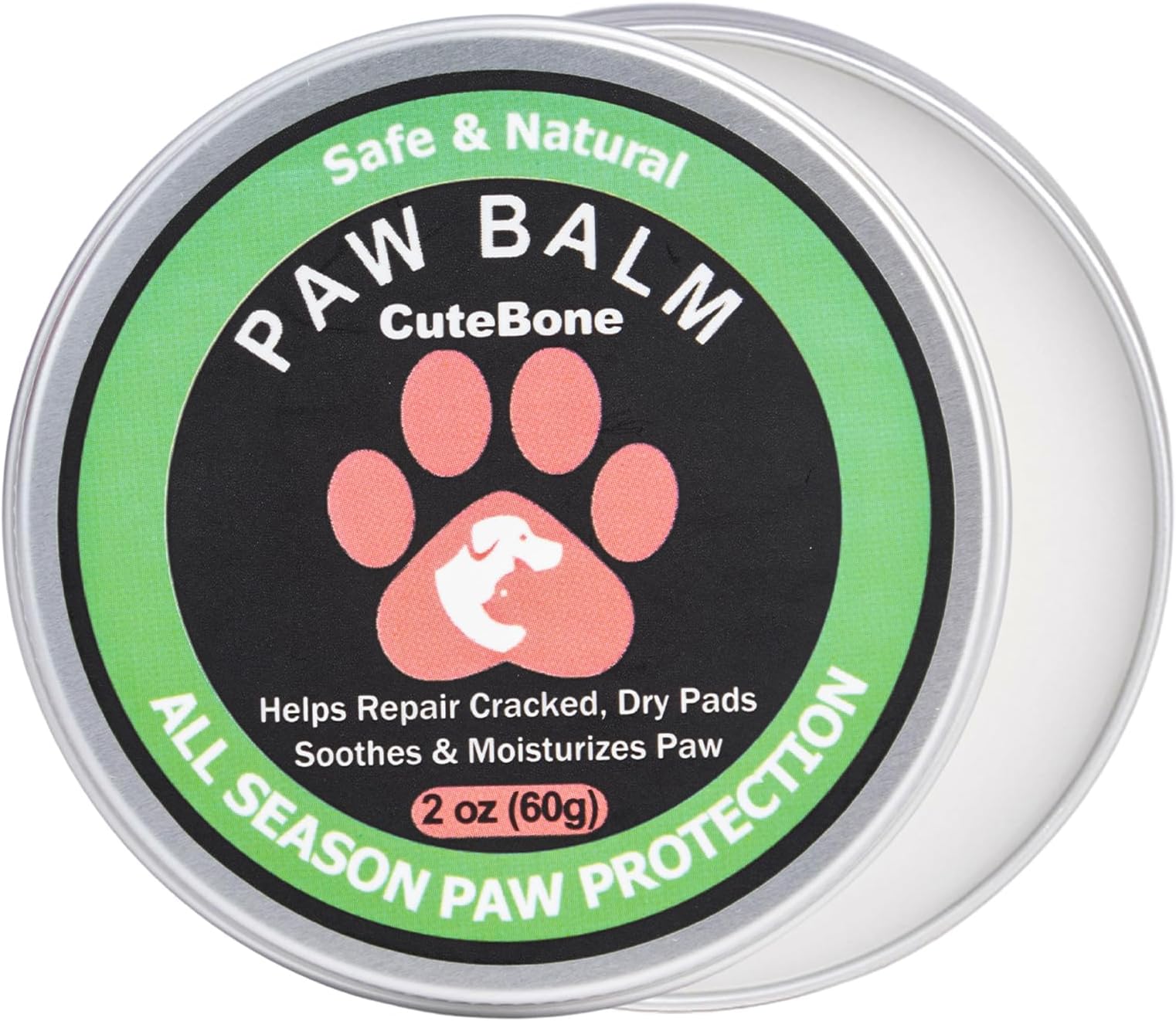CuteBone Dog Paw Balm 2 oz (60g) Soother 100 Organic & Natural Puppy