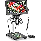Dcorn 7'' Digital Microscope 1200X, 12MP 1080P Photo/Video Microscope for Adults Soldering Coins,Metal Stand,Wired Remote,10