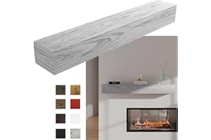 Pennsylvania Woodworks Fireplace Mantel, Handmade in The USA, Oak Wood Wall-Hanging Mantel Shelf, Farmhouse Wall Shelf Design, Easy to Mount and Heavy Duty, 60 in, Large, Farmhouse White