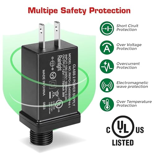 Inflatable Transformer Replacement Enhon 29V 26W Class 2 LED Power Supply, UL Listed TS-26W29V LED Transformer Replacement, IP44 Waterproof Low Voltage Christmas Tree US Plug Adapter Power Pole Parts