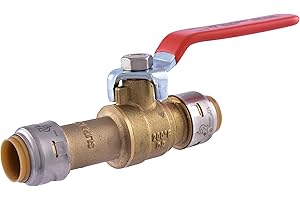 SharkBite Max 1/2 x 1/2 Inch Slip Ball Valve, Push-to-Connect Brass Plumbing Fitting, Copper, CPVC, UR24735