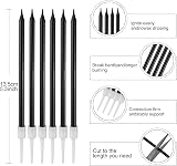LFBEST Glitter Black Birthday Candles 12 Count with Holders for Cakes view 3