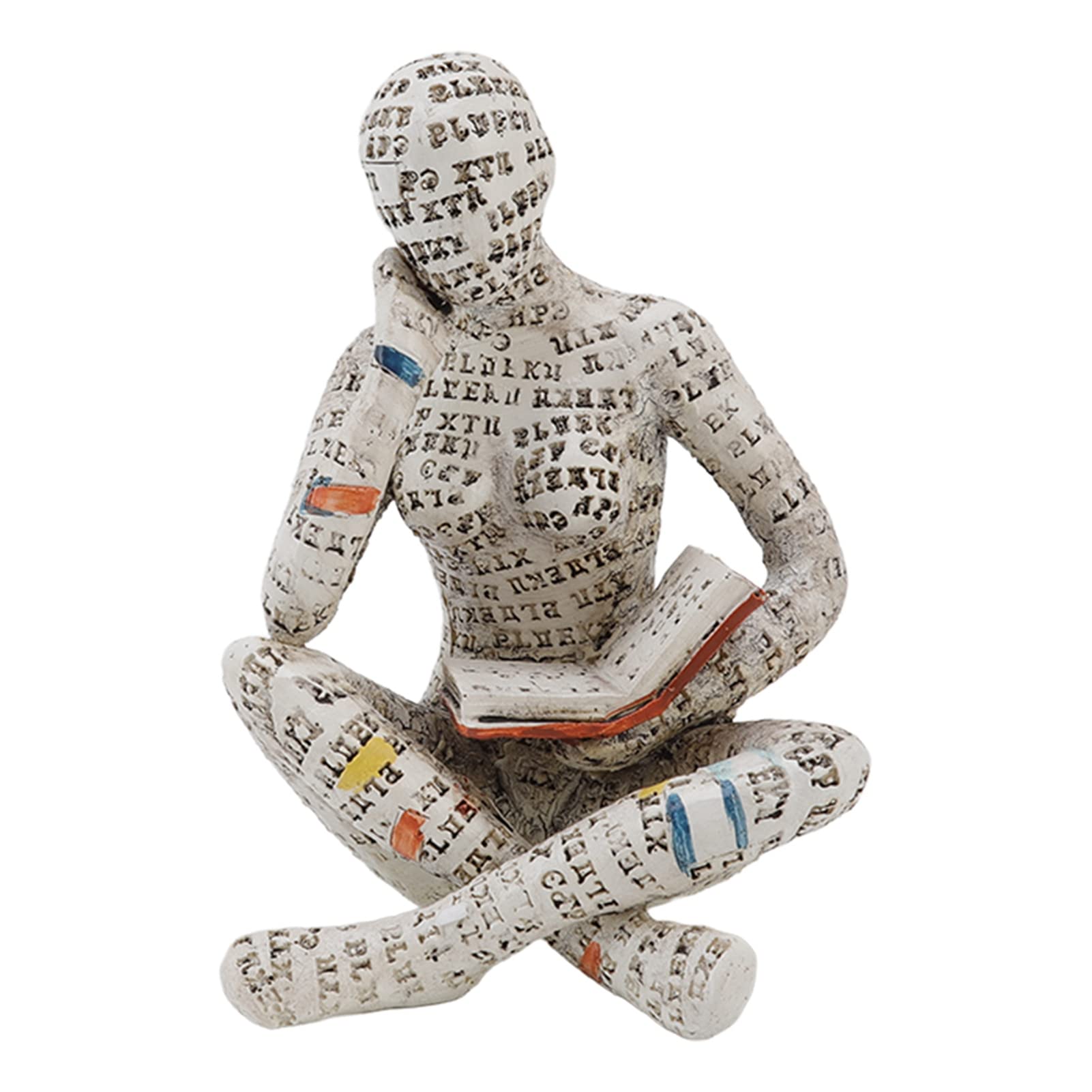 Gsycle Abstract Woman Thinker, Bookworm Sculpture Bookshelf Corner Decoration Reading Woman Figurine Statue Thinker Sculpture Ornaments for Living Room Desk Decor(#G)
