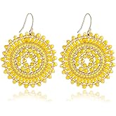 Colorful Summer Beaded Earrings For Women Crystals Glass Bead Dangle Drop Bohemia Earrings Statement Earrings For Women