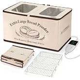 XL Bread Proofing Box Foldable Bread Proofer 23.6" Long Sourdough Warmer | NTC Temp Control 68-122&deg;F, 0-48H Timer, 3-Side Heating, Honeycomb 6-Layer Insulation, Fits Multiple Doughs