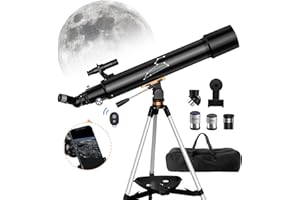 Qniuco Telescope, 80mm Aperture 800mm Telescopes for Adults Astronomy & Kids & Beginners, Portable High Powered Refracting Professional Telescope with an Adjustable Tripod, a Bag, a Phone Adapter