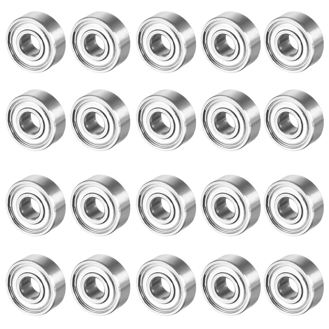 Sourcingmap 20pcs MR83ZZ 3mmx8mmx3mm Double Shielded Miniature Deep Groove Ball Bearing