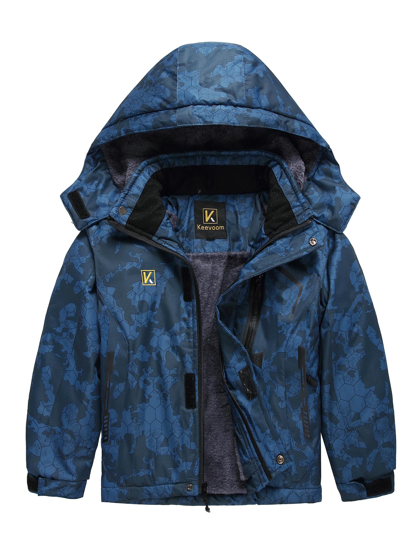 Keevoom Little Boys Super Warm Winter Coat Kids Extreme Thick Fleece Lined Snow Jacket Waterproof Windproof Ski Jacket Blue 4-5 Image