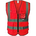 XIAKE Reflective Safety Vest for Men & Women High Visibility Class 2 Vest with Pockets Meets ANSI Standards