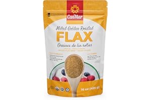 CanMar Roasted Golden Flaxseed Meal – (1 Pack) Ground Milled Flax with Omega-3 & Fiber, Vegan, Non-GMO, Gluten-Free – Whole &