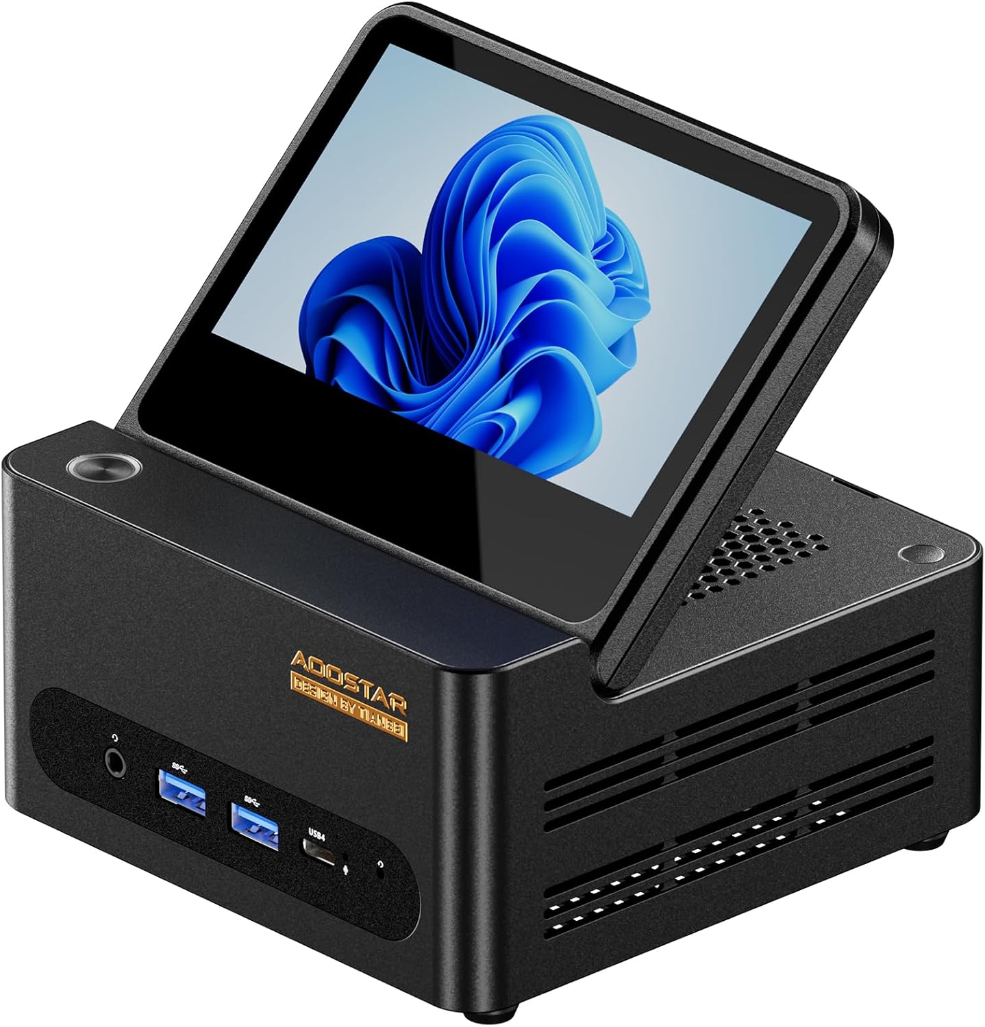 AOOSTAR G-FLIP AMD Ryzen 9 8945HS Mini PC(8C/16T, up to 5.2GHz), 32GB DDR5 1TB PCIe4.0, Radeon 780M Graphics Mini Computer, with 5 inch Touchscreen, with OCuLink Dual USB4, Dual 2.5G LAN/HDMI/WIFl6