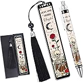 Shejdgart Dark Romance Bookmark with Pen Gifts, Funny Gothic Bookmark Gifts for Women Friends Girls, Just One More Chapter Book Marks for Book Lovers, Halloween Thanksgiving Christmas Birthday Present