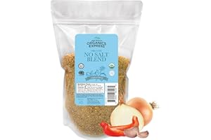 HQO No Salt All Purpose Organic Seasoning, 100% Sodium Free, No MSG, For Vegetables, Chicken, Fish, Salads, Eggs, Rice, Pasta - Non GMO, Kosher, Great Value 1 Lb