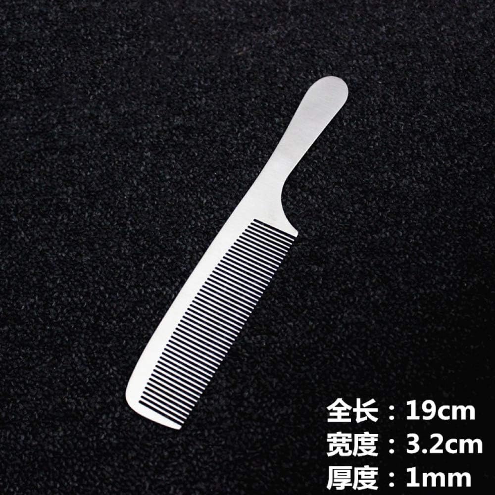 JYYC Stainless steel haircut comb hairdressing steel comb ultra-thin flat head comb male hair comb hairdresser professional hairdressing special steel comb-K2