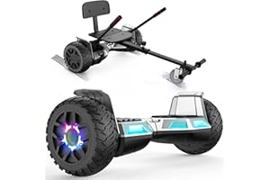 LIEAGLE Scooter With Seat Attachment, 8.5" Scooters Go Kart Combo With Colorful LED Lights & Bluetooth, For Kids Boys Girls Adults All Ages