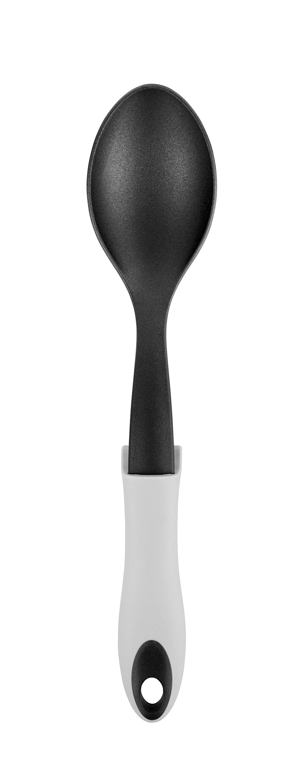 Chef Aid Black Nylon Spoon with Rest and Grip Handle, Ideal for use with Non-stick Kitchenware