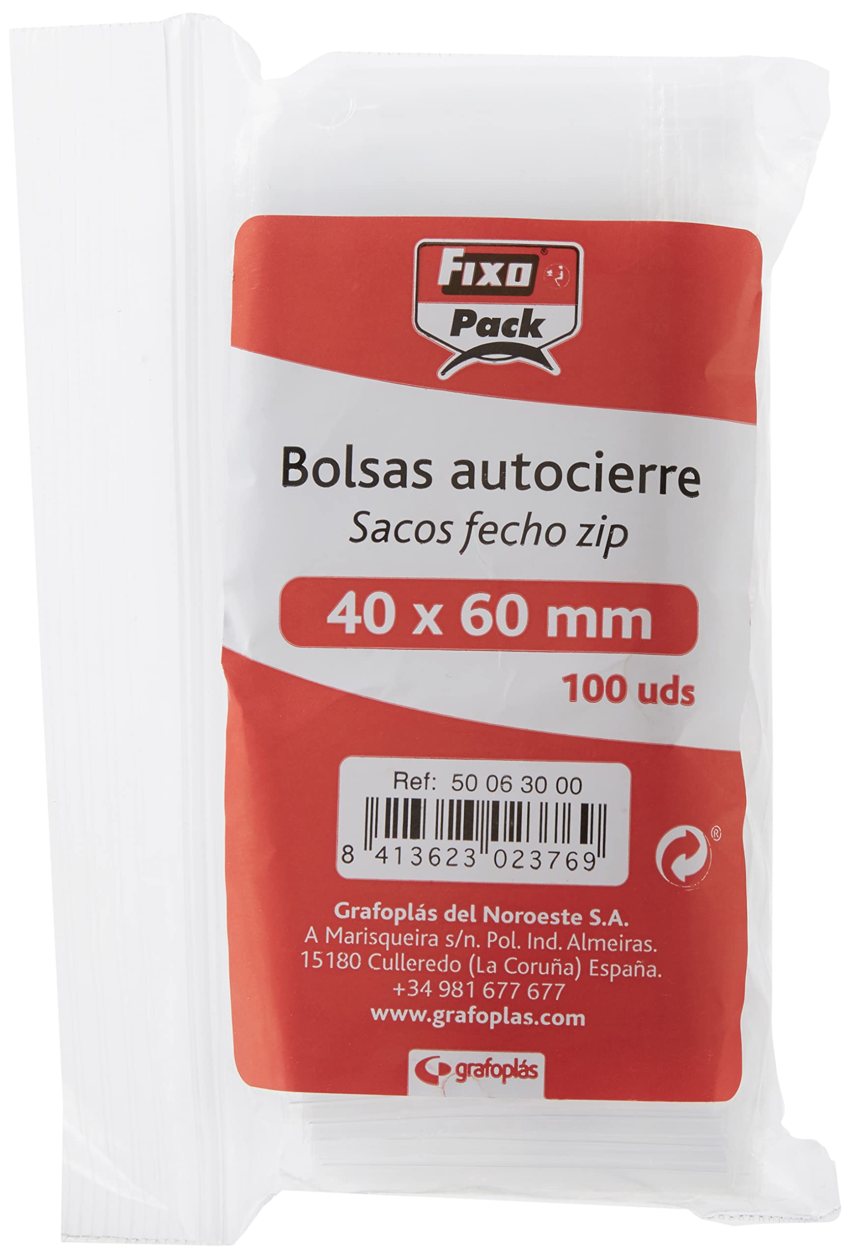 Fixo 50063000 – Pack of 100 Cellophane Display Bags Self Seal Bags, 40 x 60 mm — image 1