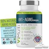vimulti Anti-Aging Natural Amino Acids Supplement for Women & Men – Supports Immune Health, Energy, Smoother Skin Tone, & Restorative Sleep, Anti-Aging Supplement Pills for Longevity, 60 Capsules