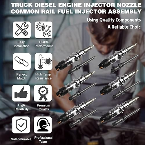 PANGOLIN Diesel Fuel Injector With Tubes 6Set For Dodge Ram 2500&3500 6.7L Diesel 2007-2012 Truck; Replace OE 68027067AA 0445120193 0986435518 0445120050 In Kenya | Fuel Injectors - Foto 6