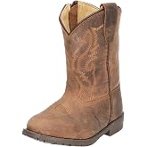 Smoky Mountain Boots Toddler Hopalong Boot, Brown Distress, 10 | Western cowboy boot with leather upper, round toe, fabric lining, foam insole, TPR sole, block heel and zip closure